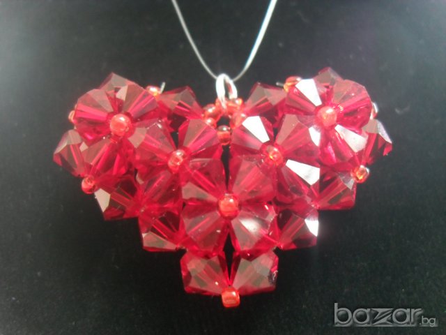 Сърце с кристали Сваровски 002, снимка 11 - Колиета, медальони, синджири - 7419570