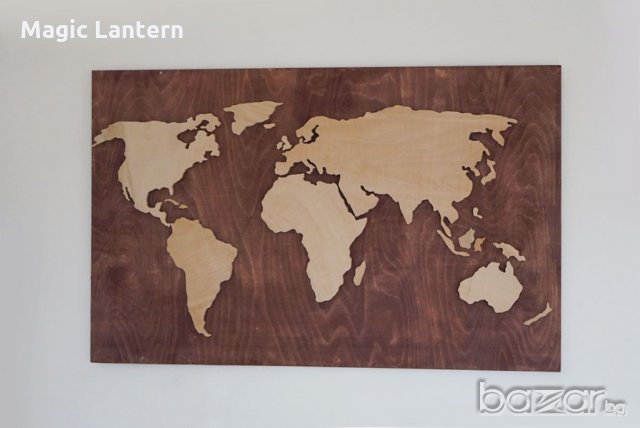 Дървена и светеща карта на света, снимка 9 - Декорация за дома - 20375196