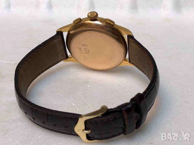 Златен мъжки ръчен часовник-хронограф от 1950г. , снимка 10 - Мъжки - 22113662