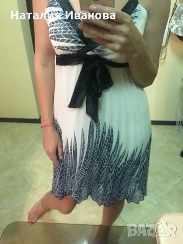 Рокля с плисе и регулиращи се презрамки, снимка 6 - Рокли - 25865272