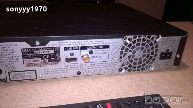 sony rdr-at205 dvd recorder hdd/dvd+remote-от швеицария, снимка 18 - Ресийвъри, усилватели, смесителни пултове - 18916646
