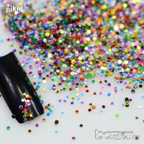микс ситни цветни капси пайети топченца украса и декорация нокти маникюр