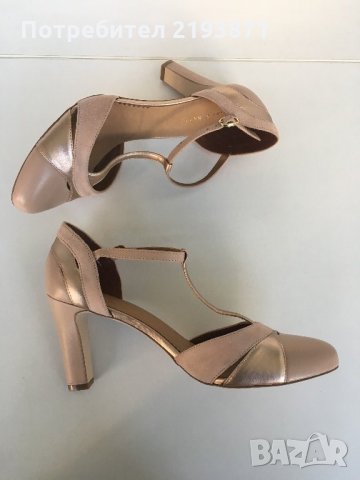 Естествена кожа бежови обувки mint&berry номер 39, снимка 8 - Дамски обувки на ток - 24785660