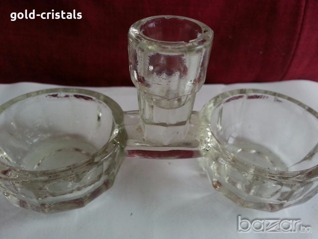 стара стъклена солница , снимка 2 - Антикварни и старинни предмети - 20243972