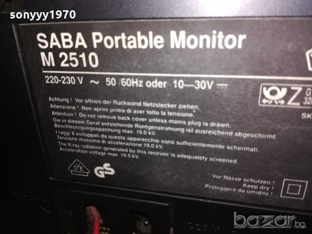 АНТИКА ОТ saba m2510 portable monitor-220v/12v-внос швеицария, снимка 6 - Телевизори - 20425332