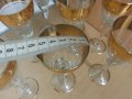 Стари стъклени чаши гравирани с златен кант, снимка 5