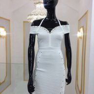 дамска бандажна бяла рокля , снимка 1 - Рокли - 18583182