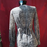 Прозрачна блузка от шифон леопардов принт С, снимка 2 - Блузи с дълъг ръкав и пуловери - 21575929