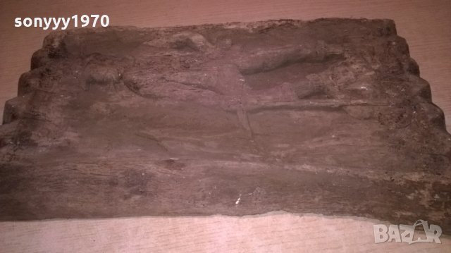 антика-стара дърворезба-old-43х39х5см-внос швеицария, снимка 11 - Антикварни и старинни предмети - 26170336