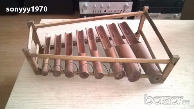 Ретро музикален инструмент-бамбуков-45х38х18см-внос швеицария, снимка 7 - Антикварни и старинни предмети - 17082626