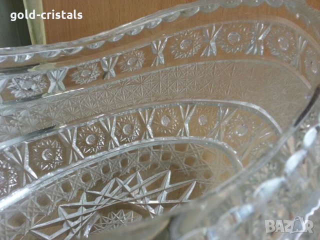  кристална купа овална, снимка 8 - Антикварни и старинни предмети - 24537685