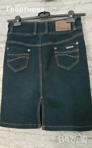 Тъмносиня пола от деним, снимка 1