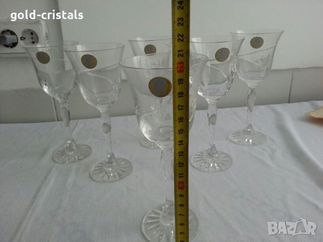 кристални чаши за вино , снимка 3 - Антикварни и старинни предмети - 23518686