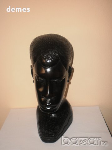 Глава на мъж-фигура от абанос, голяма , снимка 6 - Антикварни и старинни предмети - 8740569