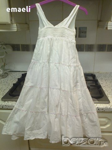 Бяла рокля с пайети Bluezoo за 4 г, снимка 2 - Детски рокли и поли - 11050479