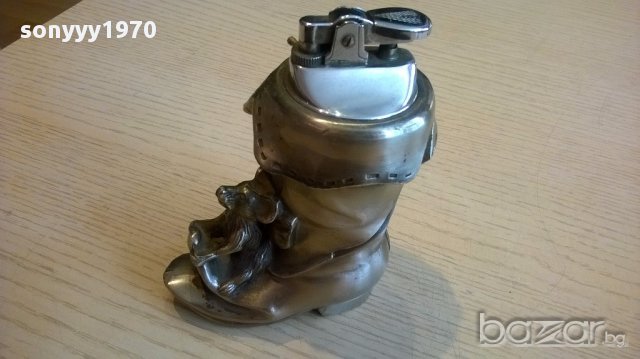 Ретро запалка-обувка/ботуш с животинка-12/9/6см-внос швеицария, снимка 5 - Антикварни и старинни предмети - 14147738