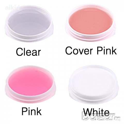  YAYOGE UV LED прозрачен бял розов гел за изграждане изграждащ окти маникюр, снимка 2 - Продукти за маникюр - 20495246