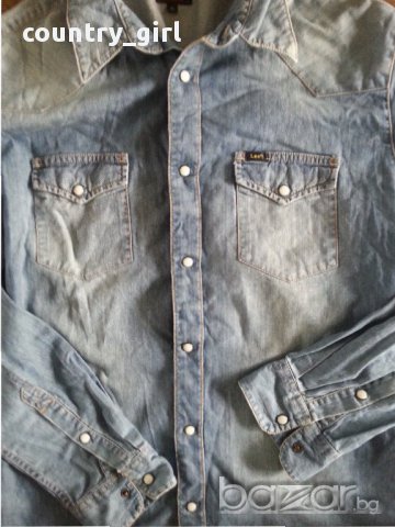 lee - страхотна мъжка дънкена риза, снимка 8 - Ризи - 18225843