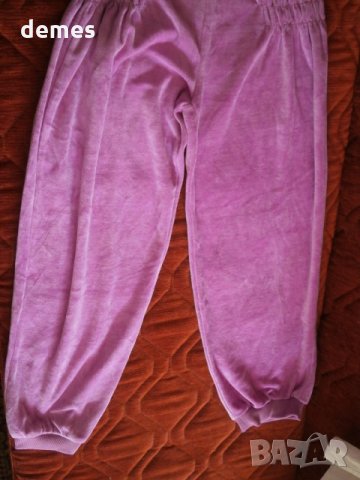 Плюшен панталон в люляково, размер 8, 10 и 12, снимка 3 - Детски панталони и дънки - 23246948