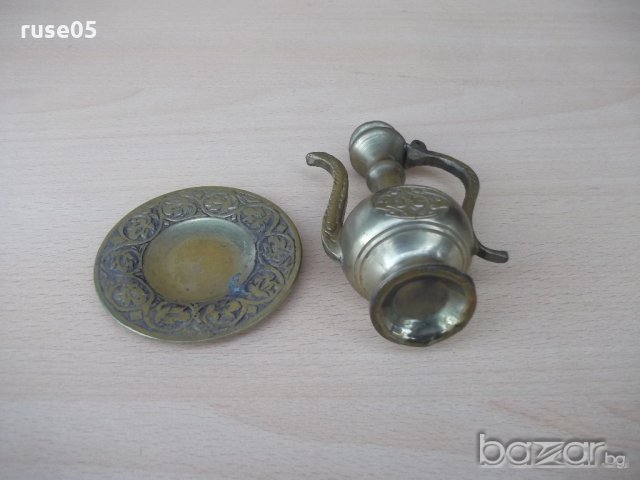 Каничка с чинийка бронзови - 277 гр., снимка 7 - Други ценни предмети - 20656663