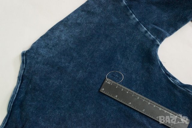 Памучна синя дамска блуза My Manifesto - M, снимка 5 - Блузи с дълъг ръкав и пуловери - 22208639