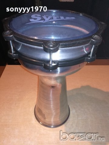 НОВА алуминиева-Music syria-made in syria-тарамбука-40х25см, снимка 4 - Ударни инструменти - 21196376