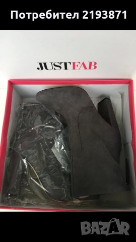 Нови тъмно сиви боти с дебел ток JustFab номер 40, снимка 2 - Дамски боти - 24275092