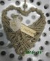 Плетено сърце с дървена табела, снимка 3