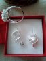 Сребърни обеци и пръстен, комплект Френд, код 0702, снимка 4
