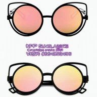 слънчеви котешки очила златно розово огледални, снимка 2 - Слънчеви и диоптрични очила - 18332168