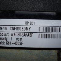 Лаптоп HP G61 / G61 – 430SF, снимка 4 - Лаптопи за дома - 24863807