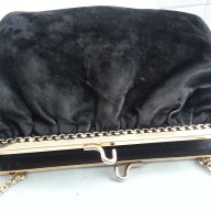   дамска чанта клъч черно кадифе, снимка 4 - Антикварни и старинни предмети - 11103141