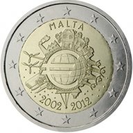 2 Евро монети (възпоменателни) емитирани 2012г(10-та годишнина от въвеждането на еврото), снимка 16 - Нумизматика и бонистика - 16027773