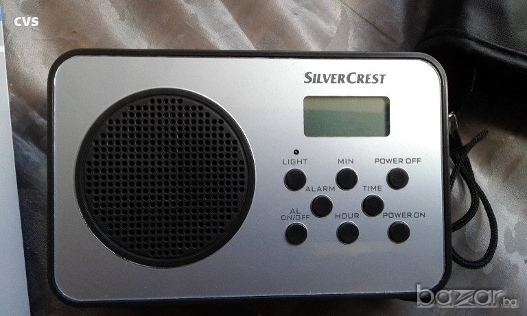Мини радио SilverCrest, Часовник, Аларма, LCD дисплей, Черно/Сребърно, снимка 1