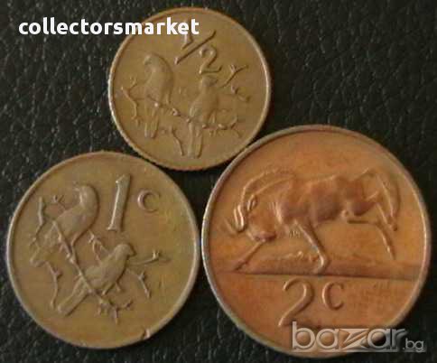 лот от 3 монети 1970, Южна Африка, снимка 1