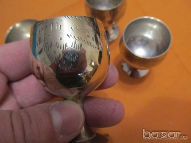 Комплект от 4 красиви чаши за ракия със столчеи  с маркировка _ Внос Англия , снимка 2 - Антикварни и старинни предмети - 16935202