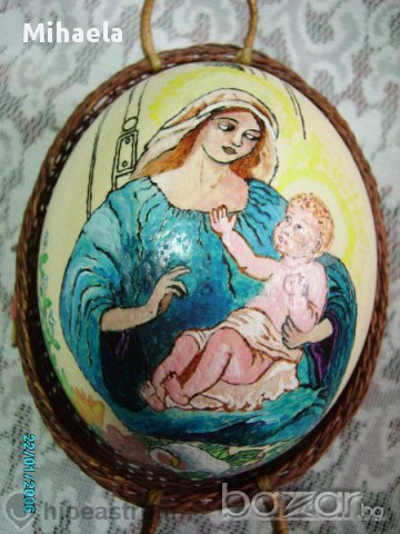 Рисувано щраусово яйце, снимка 2 - Декорация за дома - 18130079