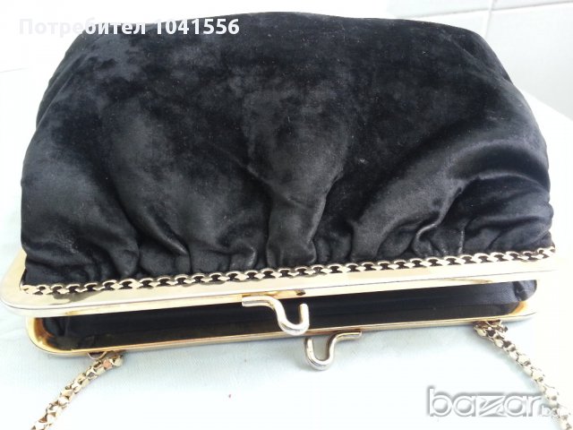  дамска чанта клъч черно кадифе, снимка 4 - Антикварни и старинни предмети - 11103141