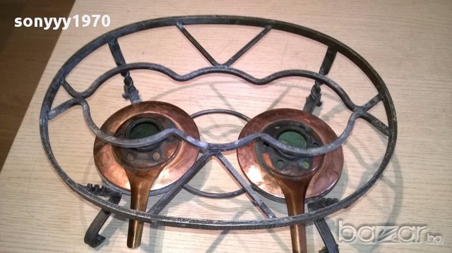 Ретро котлон за ФОНДЮ с два спиртника-30/11/23см-внос швеицария, снимка 3 - Антикварни и старинни предмети - 14884180