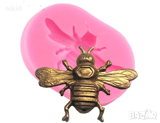 Разперена Пчела стършел силиконов молд форма декорация торта фондан шоколад и др.
