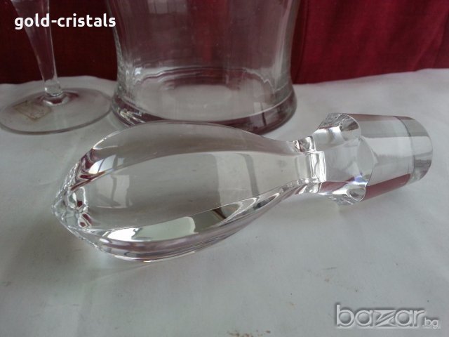кристална гарафа и 3бр чаши, снимка 4 - Антикварни и старинни предмети - 19990767