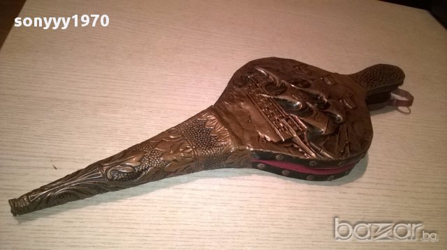 поръчана-Ретро духалка-мед/дърво/кожа-46/17см-внос швеицария, снимка 9 - Антикварни и старинни предмети - 16634256