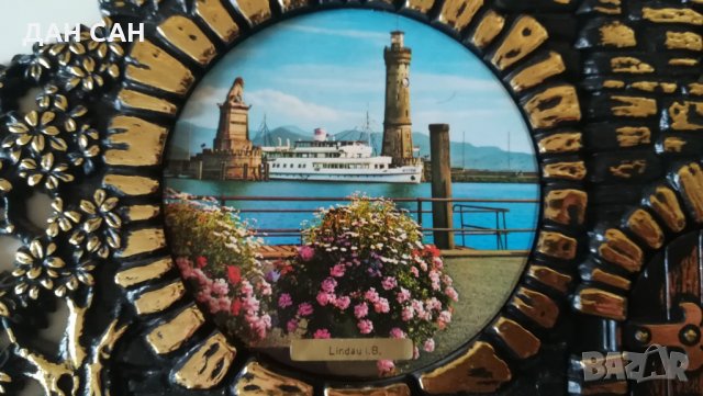 антик 60те Lindau German с надпис и панорама врати с 1 западен Германски пфениг за колекция, снимка 3 - Антикварни и старинни предмети - 23462003