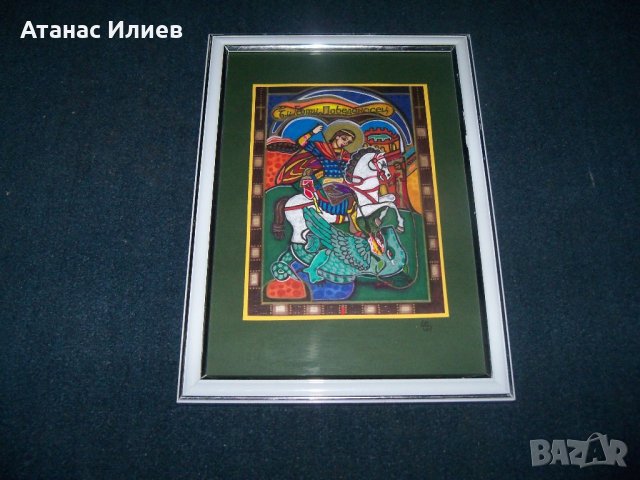 "Свети Георги" картина от художничката Искра Асенова, снимка 7 - Картини - 22186499