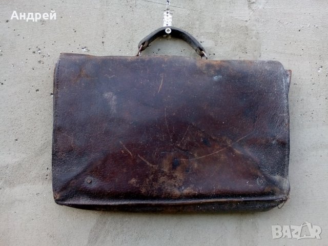Старинна кожена чанта #3, снимка 2 - Антикварни и старинни предмети - 22398964