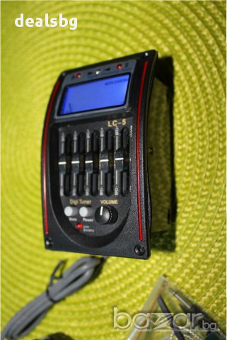 Професионална активна електроника пиезо адаптер за китара с вграден тунер , LC-5, EQ-7545R преамп, снимка 4 - Китари - 16095248