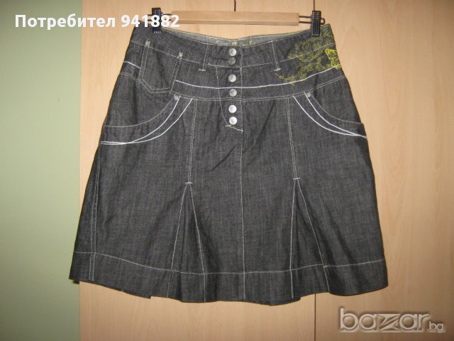 Черна дънкова поличка, снимка 3 - Поли - 10452921