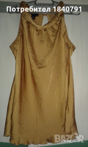 НОВА Елегантна блуза без ръкав – старо злато, размер L, снимка 3 - Корсети, бюстиета, топове - 21528801