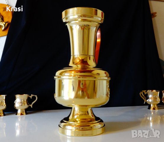 Блестяща месингова кана,ваза., снимка 3 - Антикварни и старинни предмети - 24578100