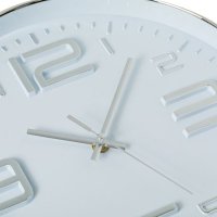 Стенен часовник , пластмасов сребрист 30 см, снимка 2 - Стенни часовници - 38576724